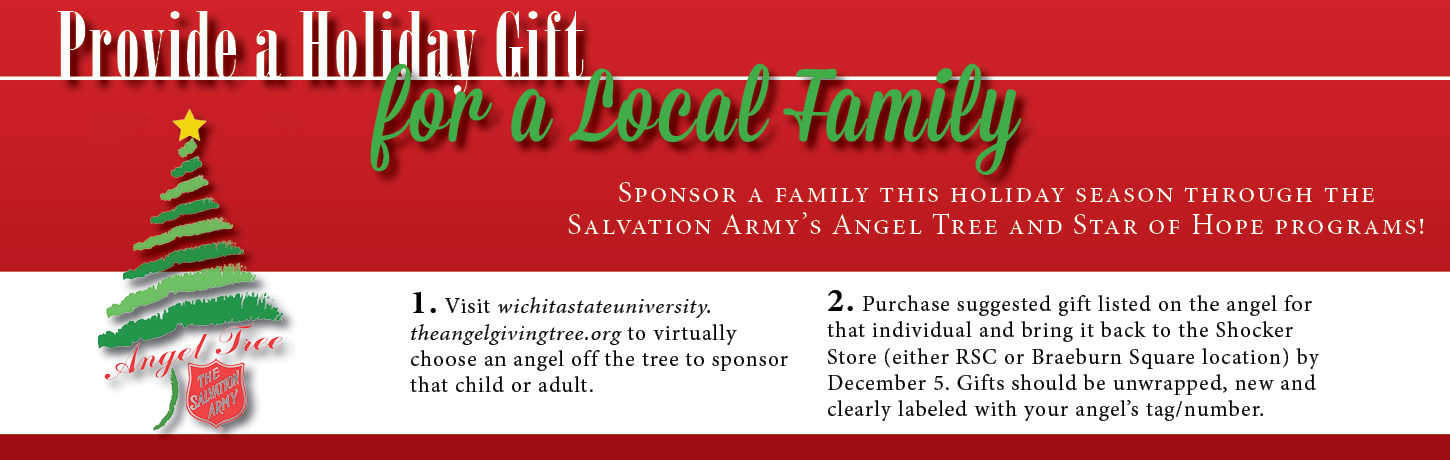 Provide a holiday gift for a local family. Select an angel from our angel tree.